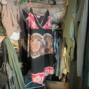 Bohemian Black and Pink Dress